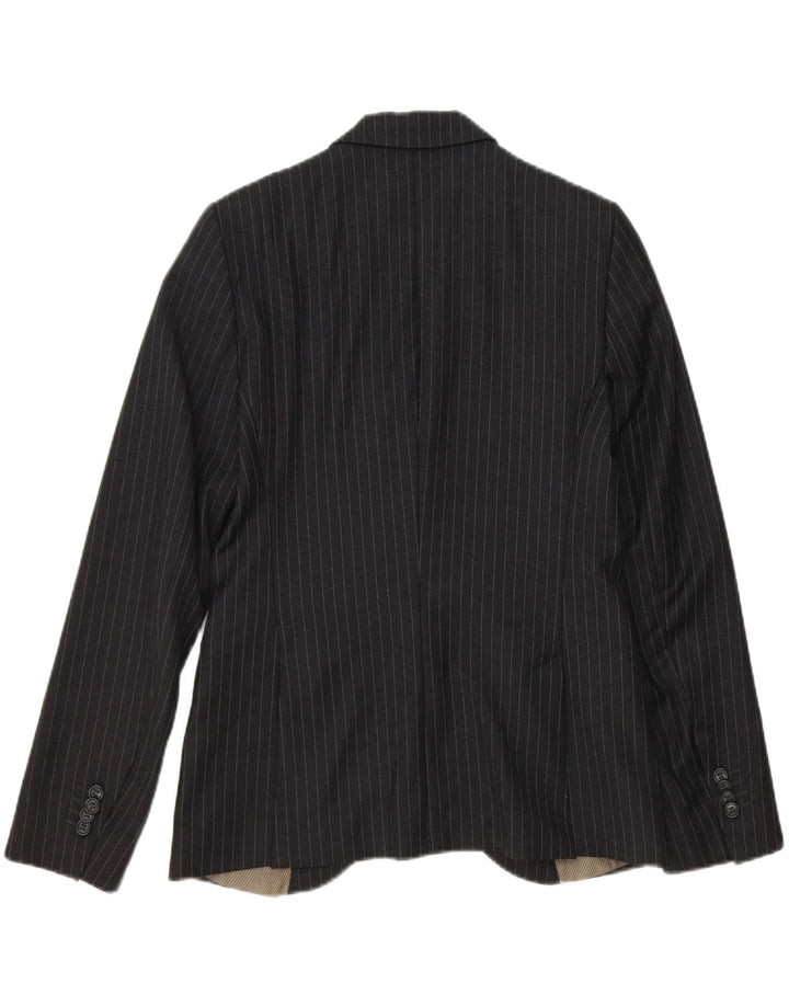 MASSIMO DUTTI Womens 2 Button Blazer Jacket EU 40 Medium Black Pinstripe Vintage Massimo Dutti and Second-Hand Massimo Dutti from Messina Hembry 