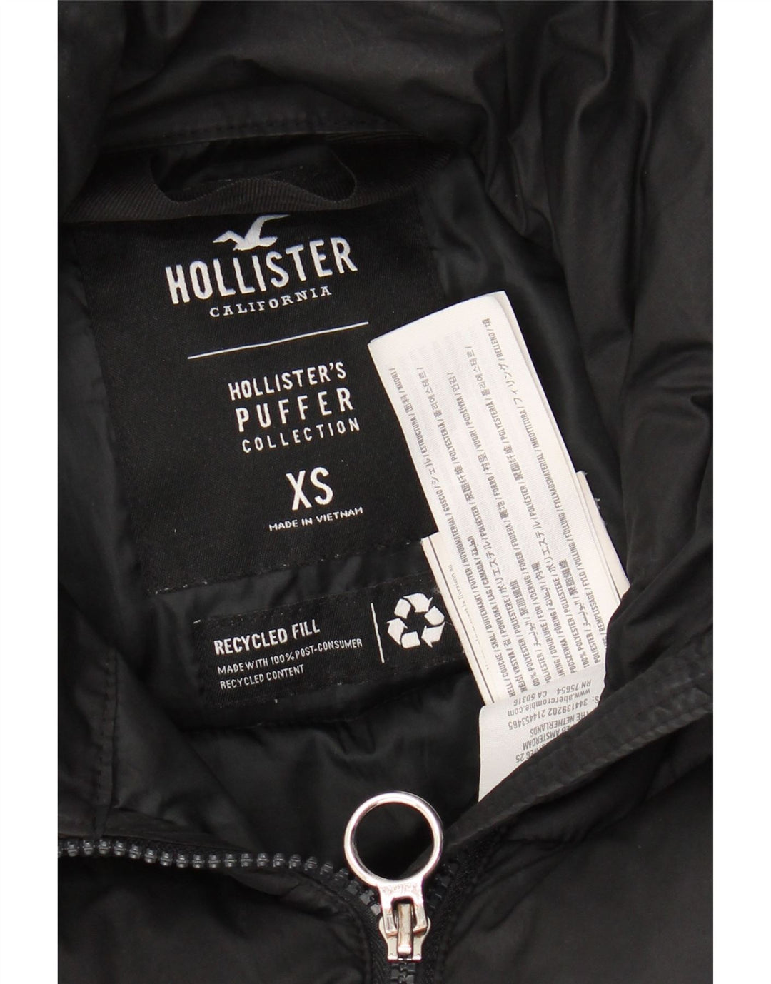 Jachetă căptușită supradimensionată pentru femei HOLLISTER UK 6 XS Poliester negru