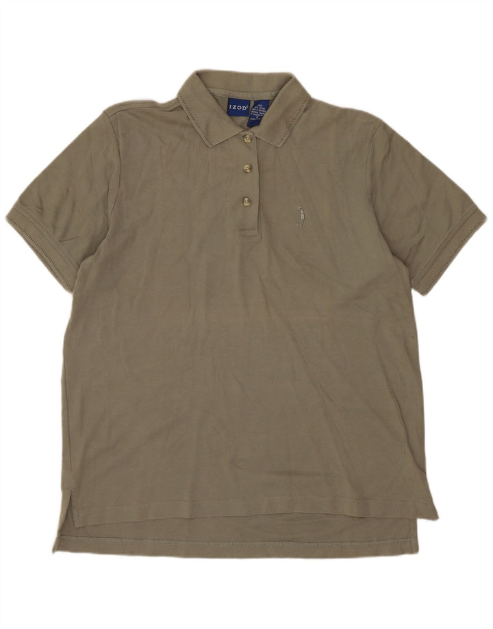 Tricou polo Izod pentru femei UK 14 Medium Khaki Bumbac