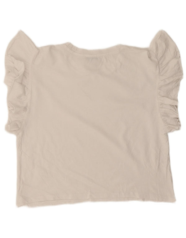 Tricou Crop supradimensionat pentru femei Zara UK 10 Small White