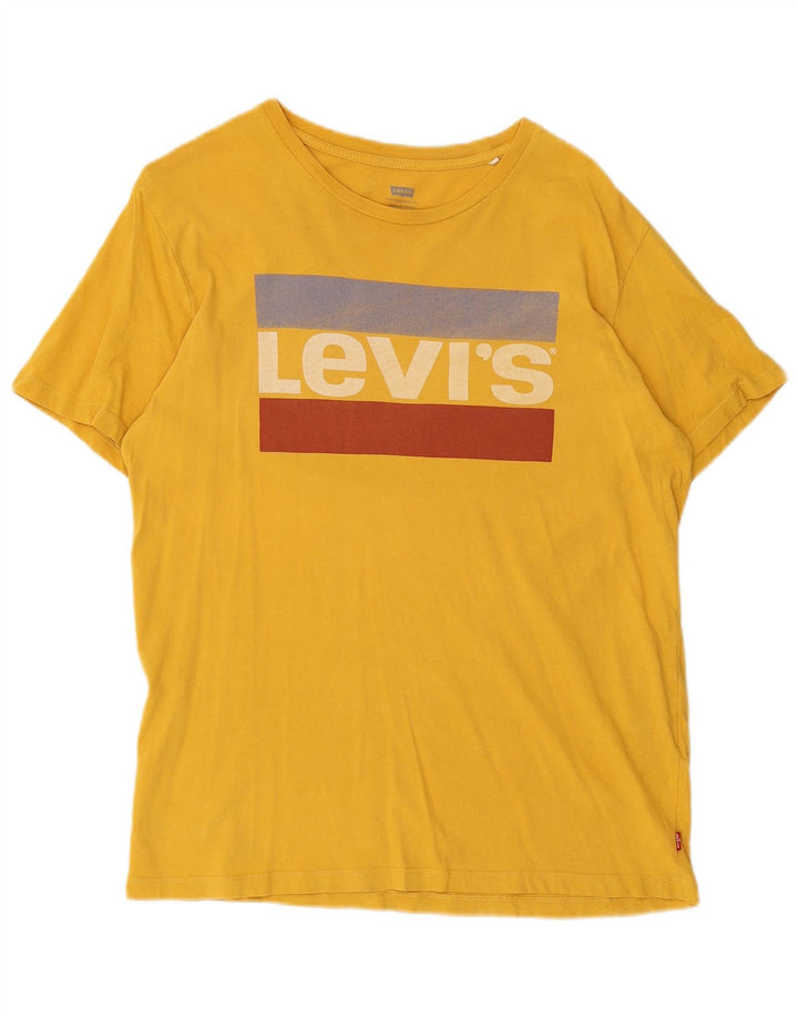 Tricou grafic pentru bărbați Levi's Top, galben mediu, bumbac color bloc