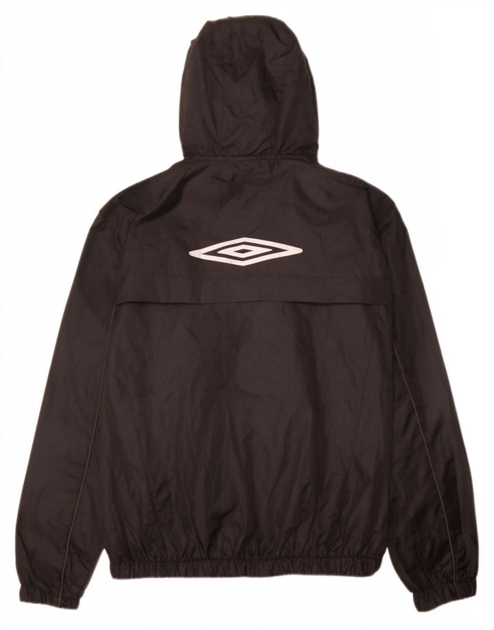 Jachetă de ploaie cu glugă Umbro pentru băieți 11-12 ani, mare, negru, poliester