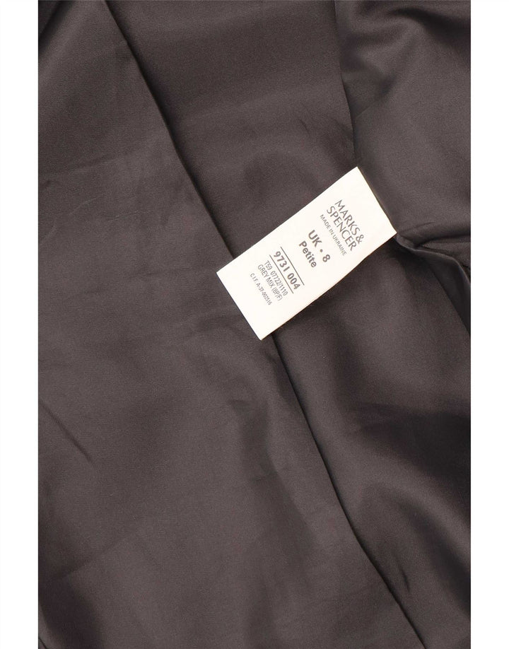 Marks & Spencer pardesiu mic pentru femei UK 8 mic, gri, poliester cu dungi
