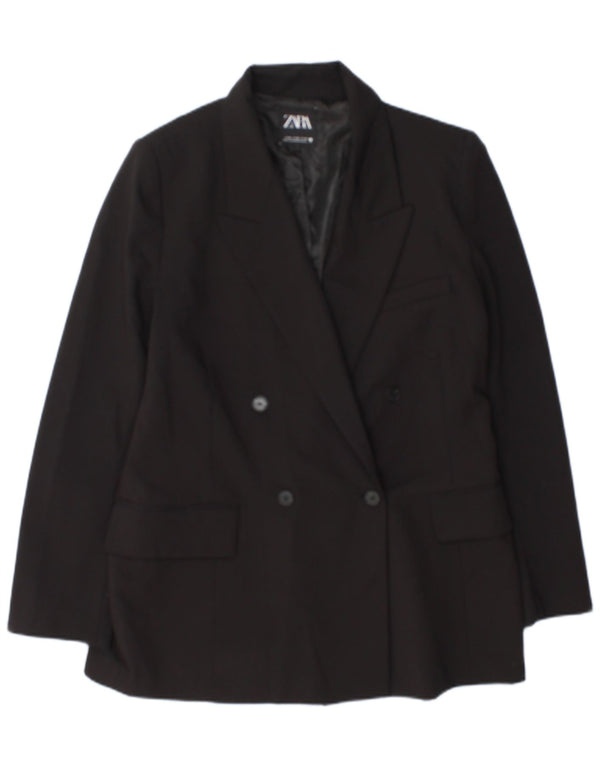 Jachetă pentru femei Zara, cu două pieptări, UK 18 XL, poliester negru