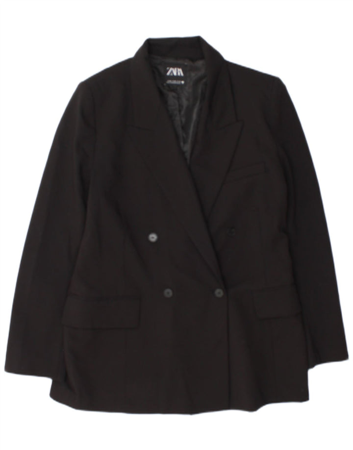 Jachetă pentru femei Zara, cu două pieptări, UK 18 XL, poliester negru
