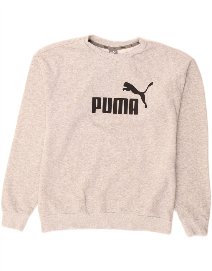 Pulover cu grafic pentru femei Puma, UK 12, bumbac cu pete, gri mediu