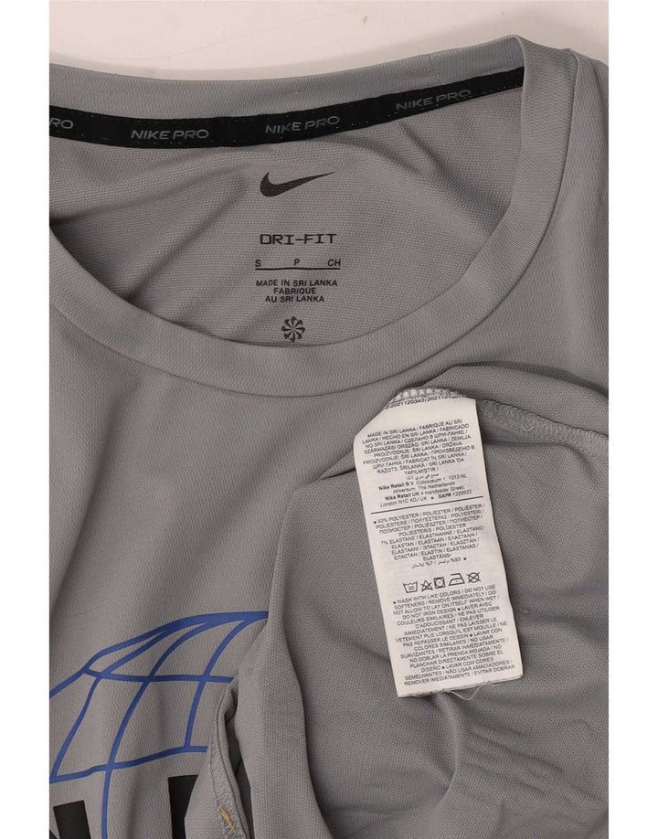 Tricou grafic Nike Dri Fit pentru bărbați Top mic, gri, poliester