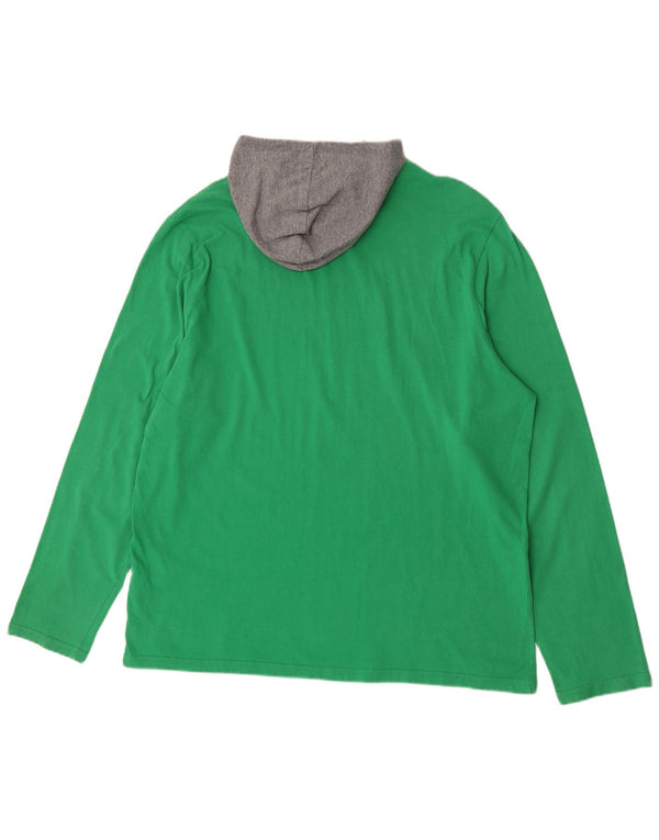 Bluză grafică cu glugă pentru bărbați Puma, cu mânecă lungă, 2XL, bumbac color bloc verde