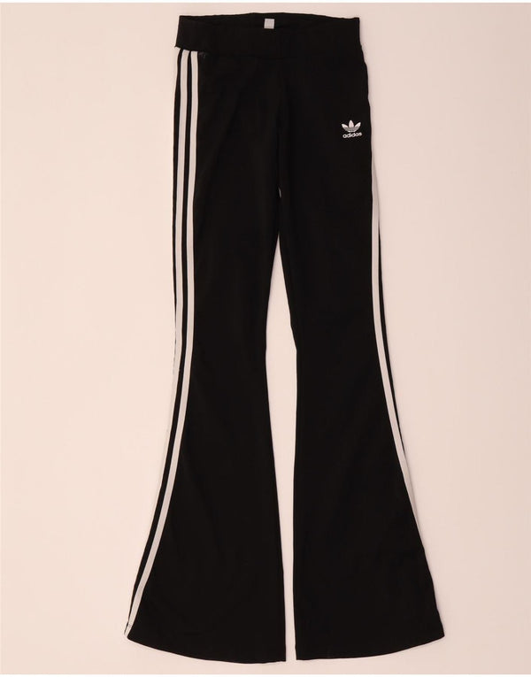 Adidas Womens Flare Leggings UK 8/10 Small Black Polyester