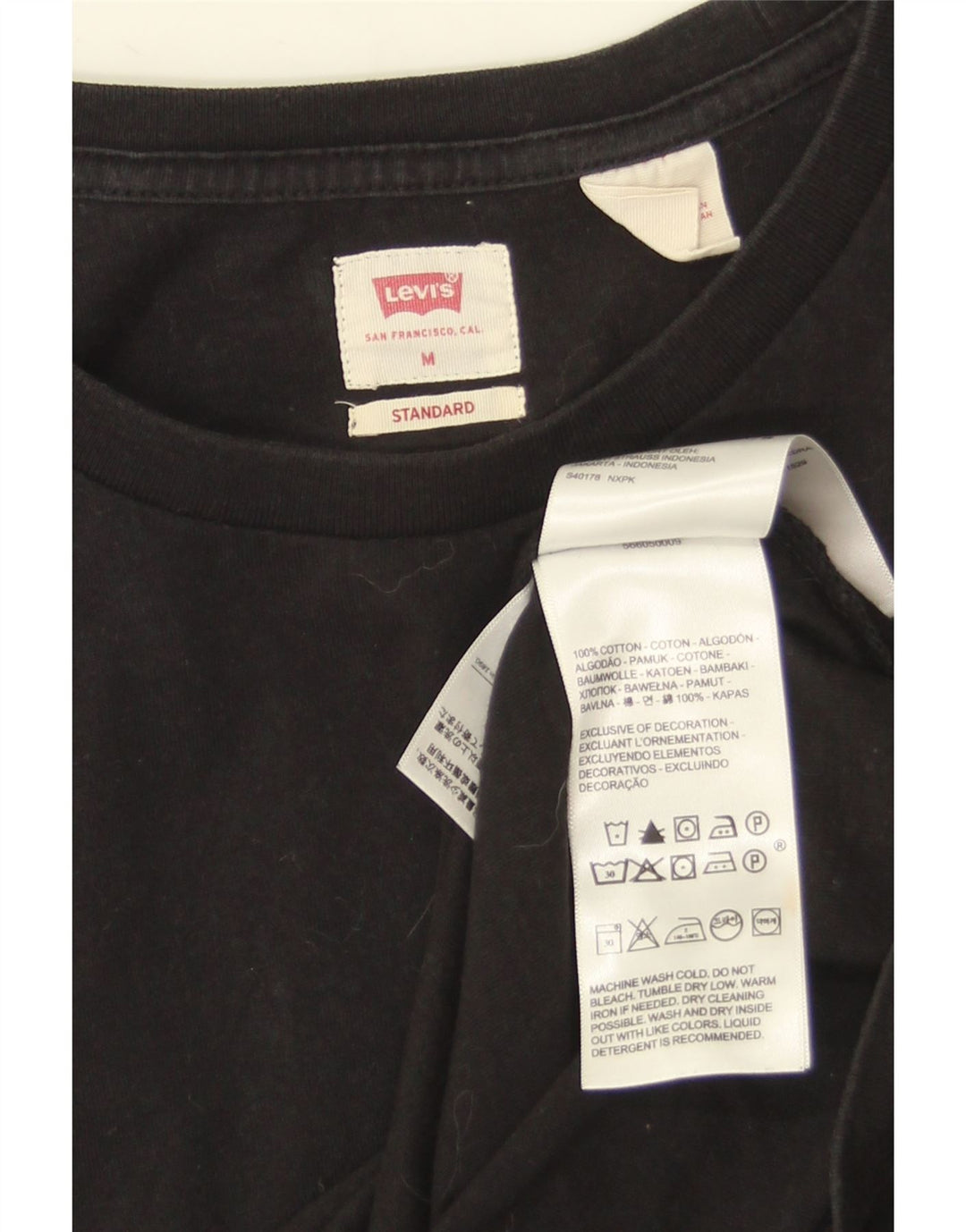Tricou standard pentru bărbați Levi's Top mediu din bumbac negru