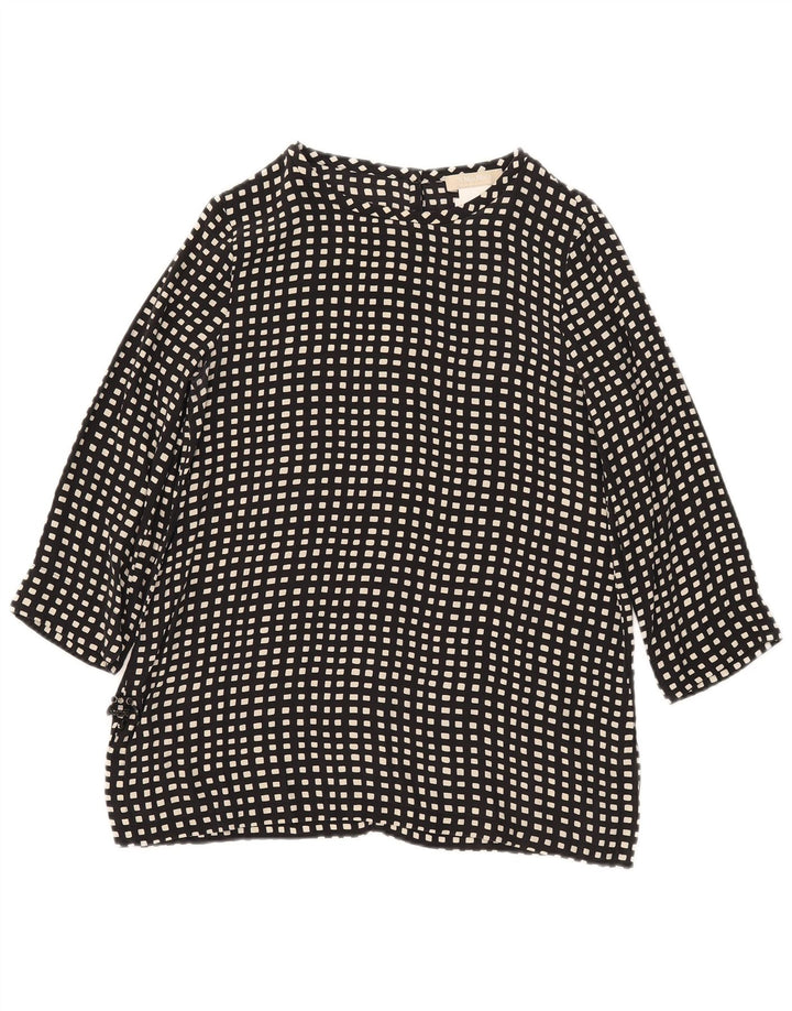 Bluză Max Mara pentru femei cu mâneci 3/4, UK 10, mătase geometrică neagră mică