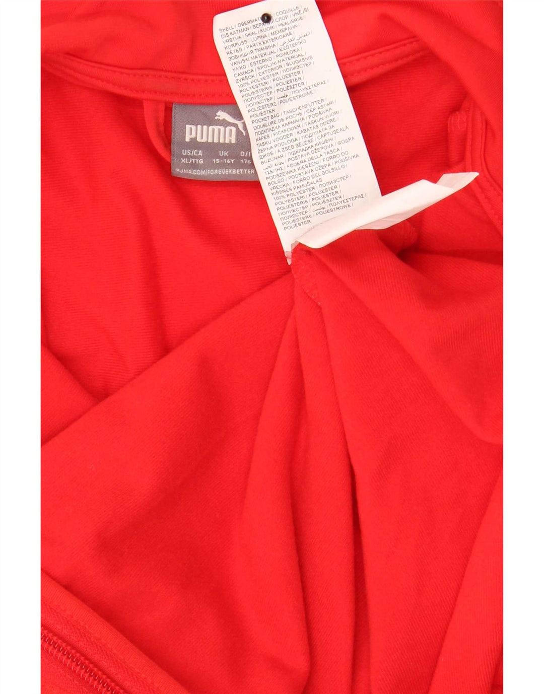 Jachetă de trening Puma pentru băieți 15-16 ani, poliester color bloc roșu