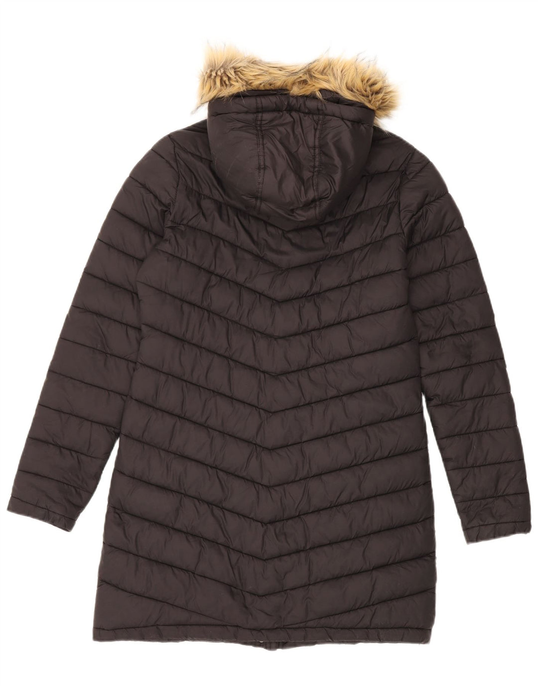 Palton căptușit cu glugă Superdry pentru femei UK 12 Medium Black Nylon