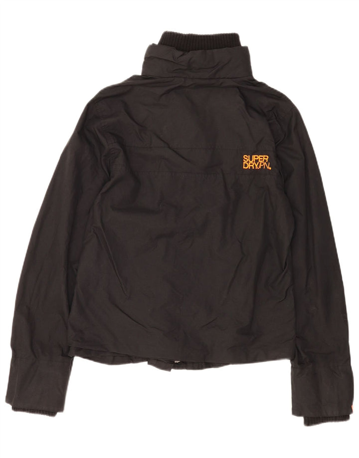 Jachetă de ploaie grafică Superdry pentru femei UK 16, mare, negru, nailon