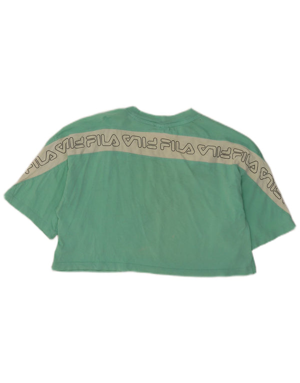 Tricou cu grafică Crop Fila pentru femei Top UK 10 Small Green Colorblock