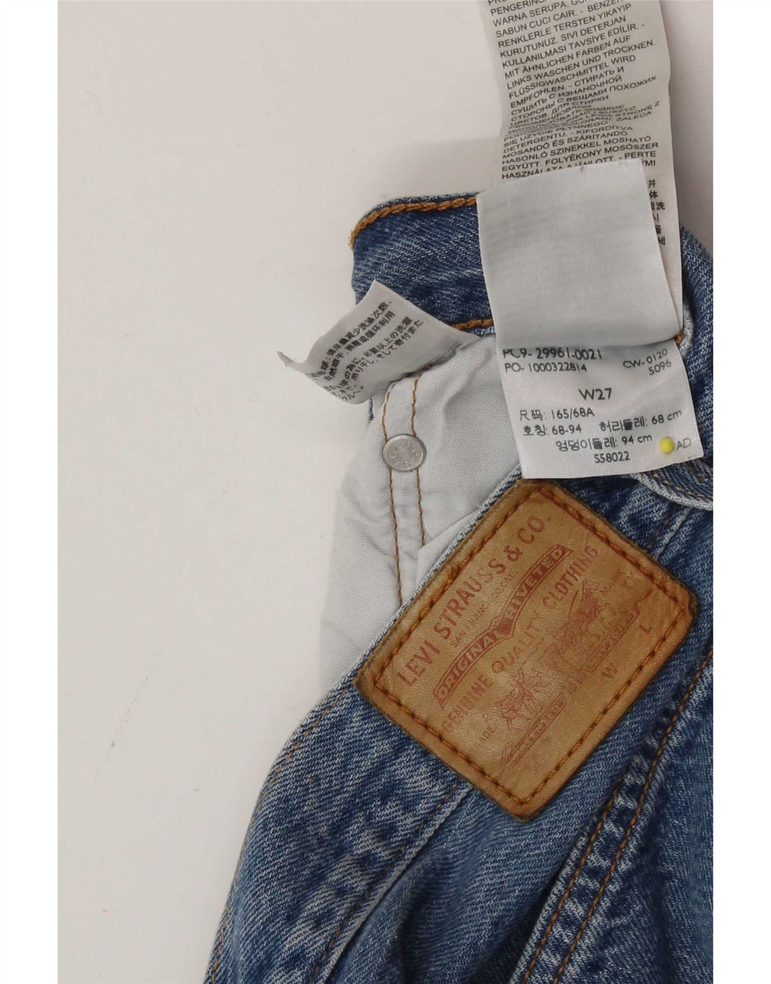 Pantaloni scurți Levi's 501 Denim W27 Small Blue Bumbac