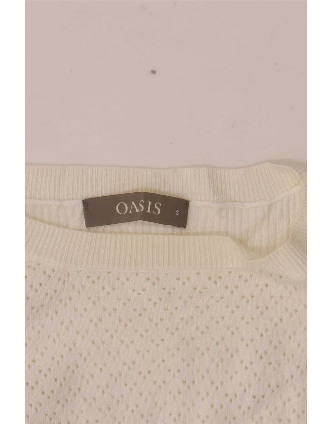Pulover Oasis pentru femei, supradimensionat, cu gât de barcă, UK 10, mic, alb, viscoză