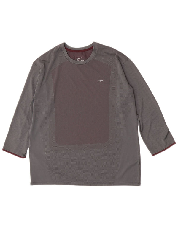 Top mânecă 3/4 Nike pentru bărbați, 2XL, gri Colorblock