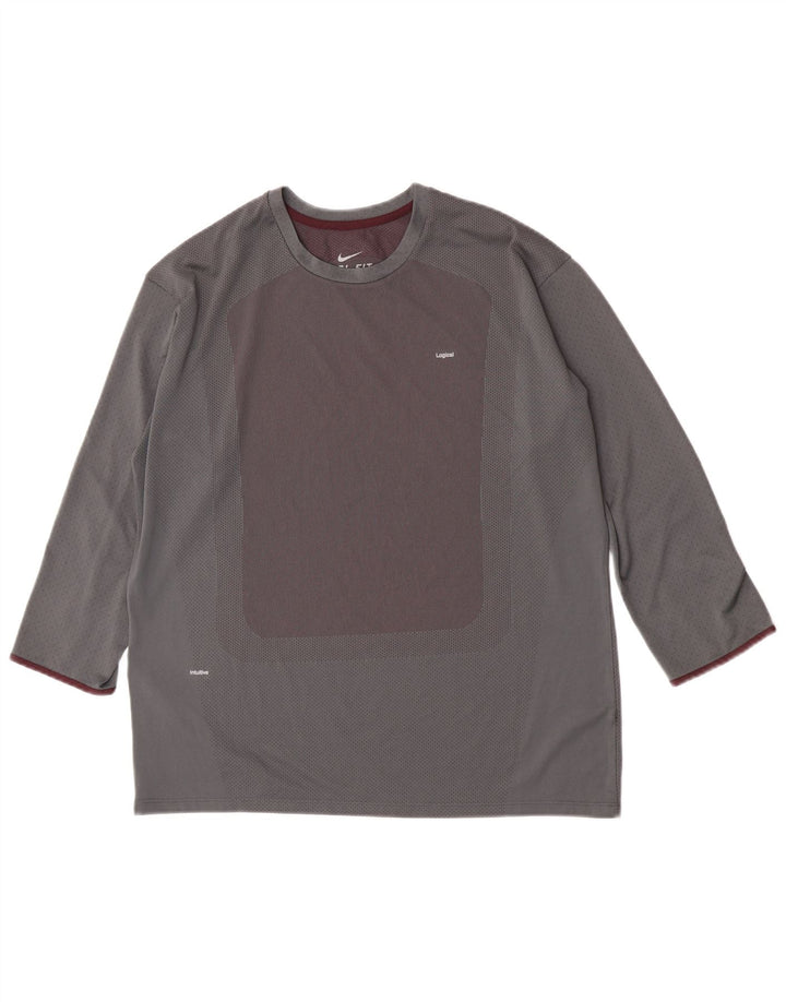 Top mânecă 3/4 Nike pentru bărbați, 2XL, gri Colorblock