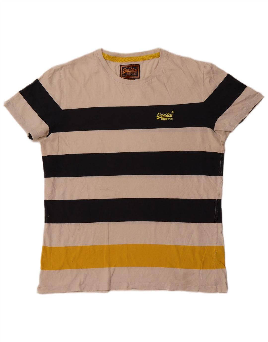 Tricou pentru bărbați Superdry Top 2XL din bumbac cu dungi alb