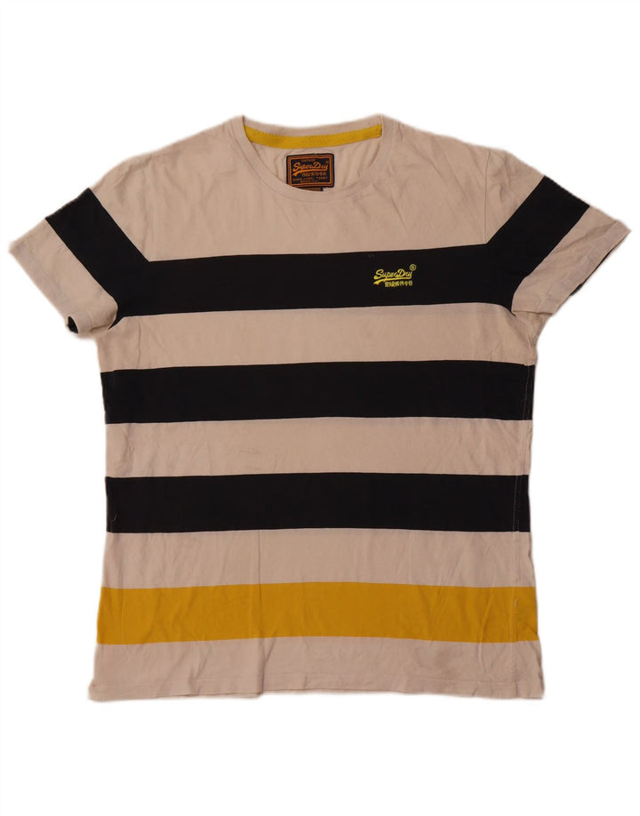 Tricou pentru bărbați Superdry Top 2XL din bumbac cu dungi alb