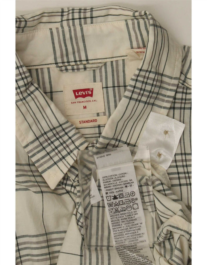 Cămașă Levi's pentru bărbați, cu ajustare standard, din bumbac alb mediu cu carouri