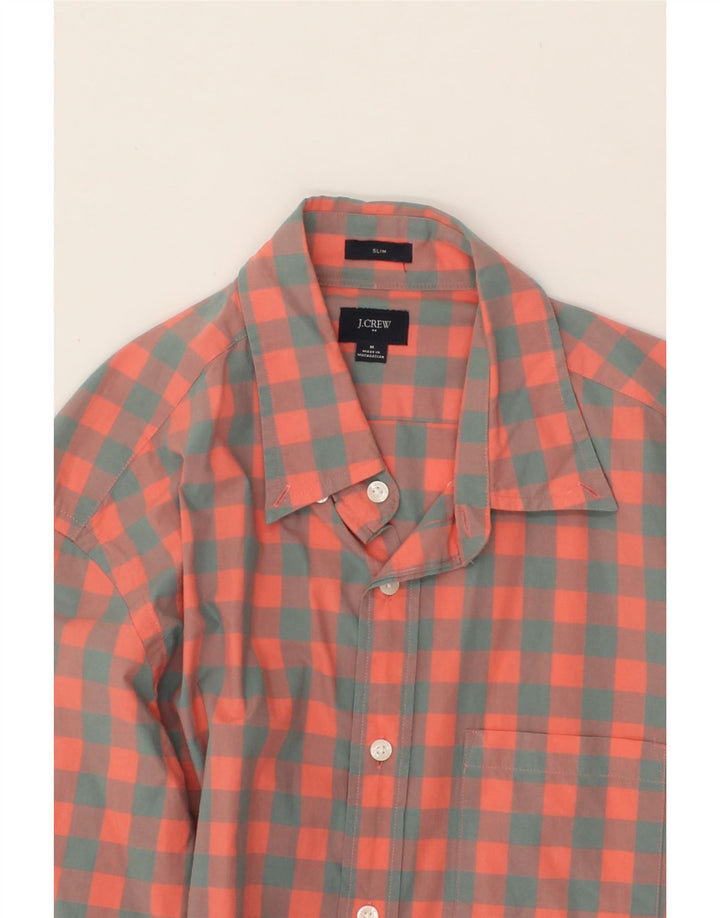 J. CREW Mens Slim Shirt Medium Pink Gingham Cotton Vintage J. Crew and Second-Hand J. Crew from Messina Hembry 