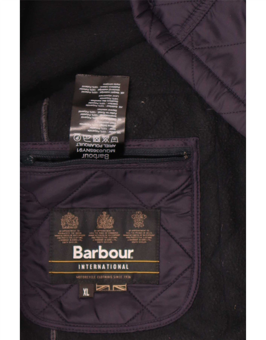Jachetă barbour matlasată pentru bărbați UK 42 XL bleumarin poliester