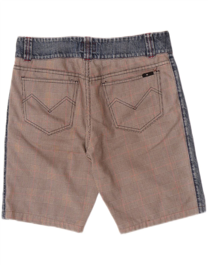 Pantaloni scurți casual pentru bărbați Energie W36, bumbac mare maro cu picior de gală