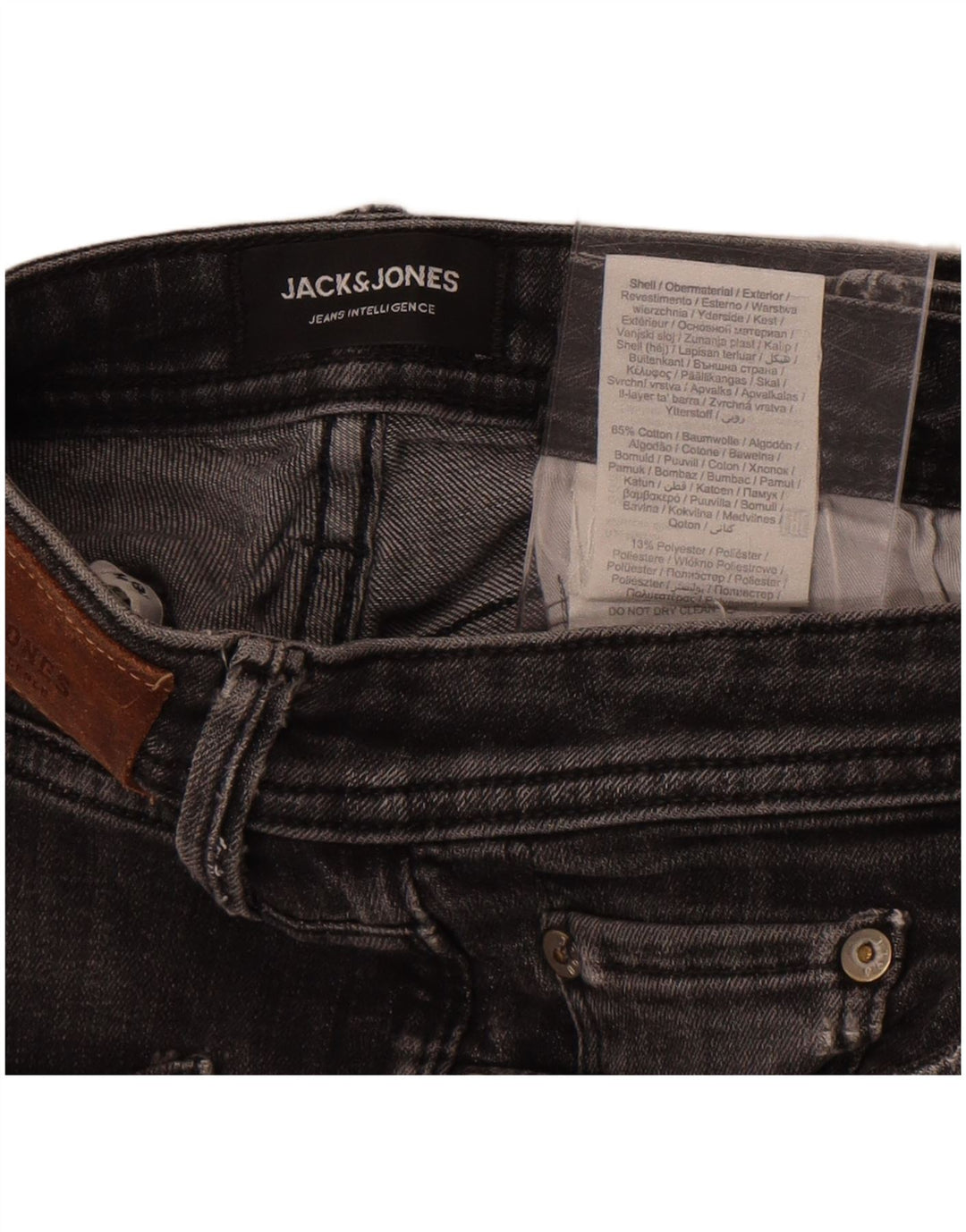 Pantaloni scurți Jack & Jones pentru bărbați din denim învechit, mici W30, bumbac gri