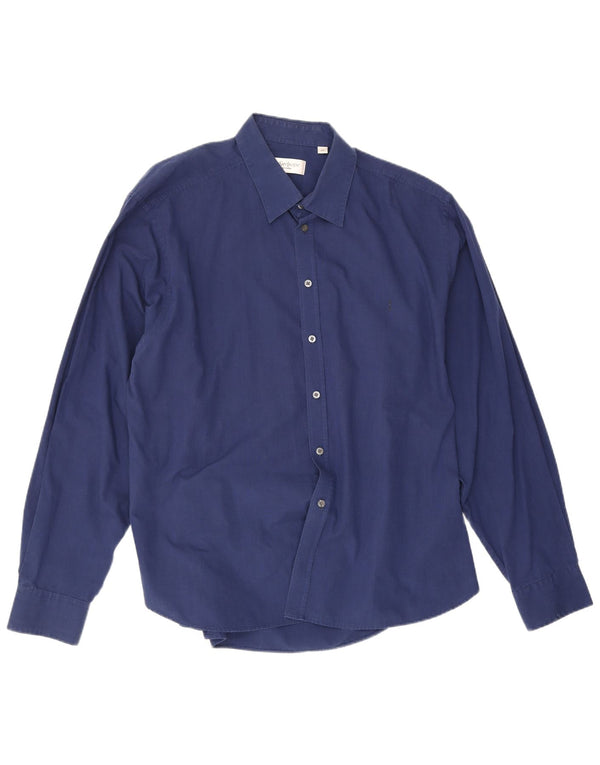 Cămașă pentru bărbați Yves Saint Laurent 2XL bumbac bleumarin