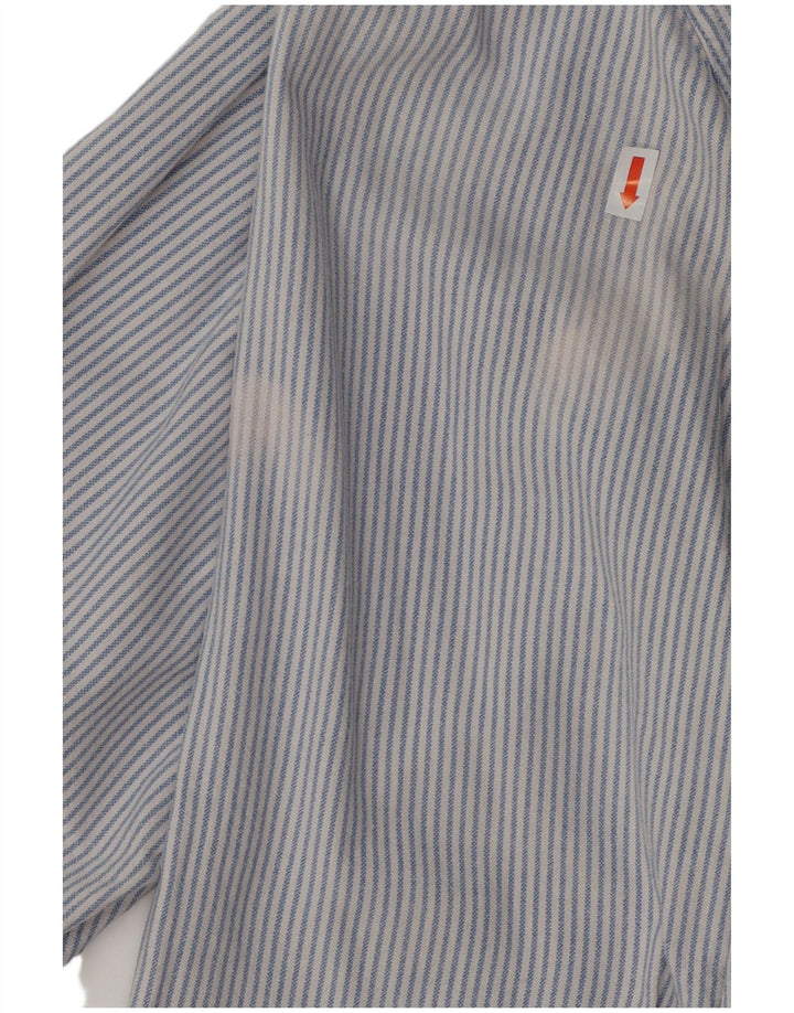 CHAPS Mens Shirt Large Blue Pinstripe Cotton