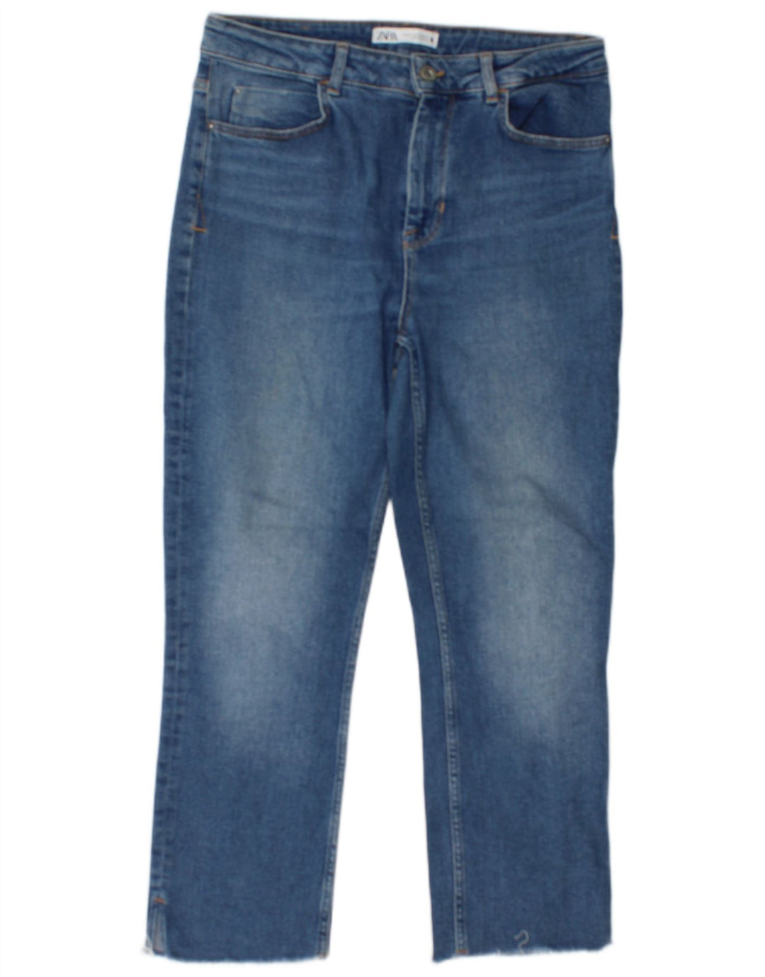 Blugi tăiați pentru femei Zara EU 42 Large W32 L25 Blue