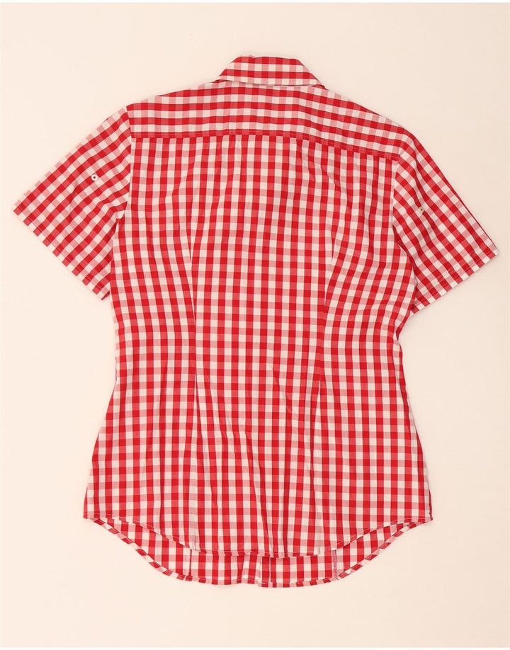 Cămașă cu mânecă scurtă pentru femei BENETTON UK 14 Medium Red Check