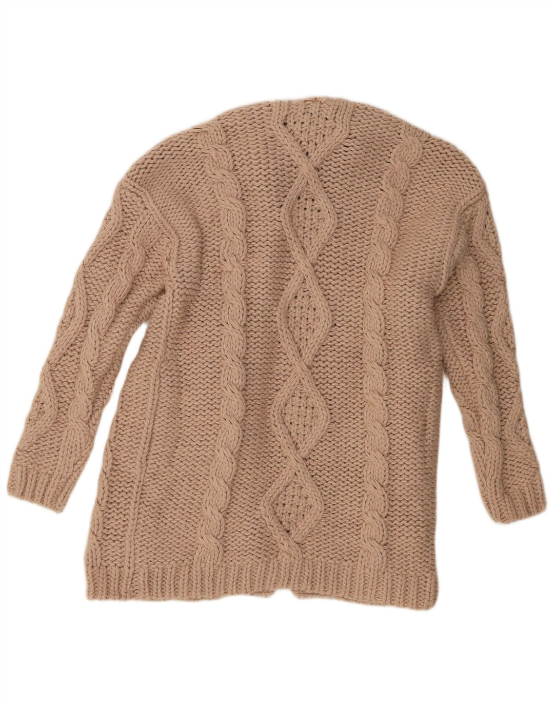 Pulover cardigan deschis supradimensionat pentru femei Zara UK 10 Mic Bej Poliester