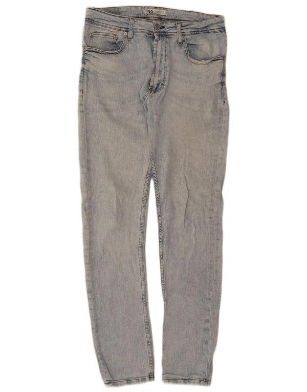 Blugi slim pentru bărbați Zara EU 42 Large W32 L29 Albastru