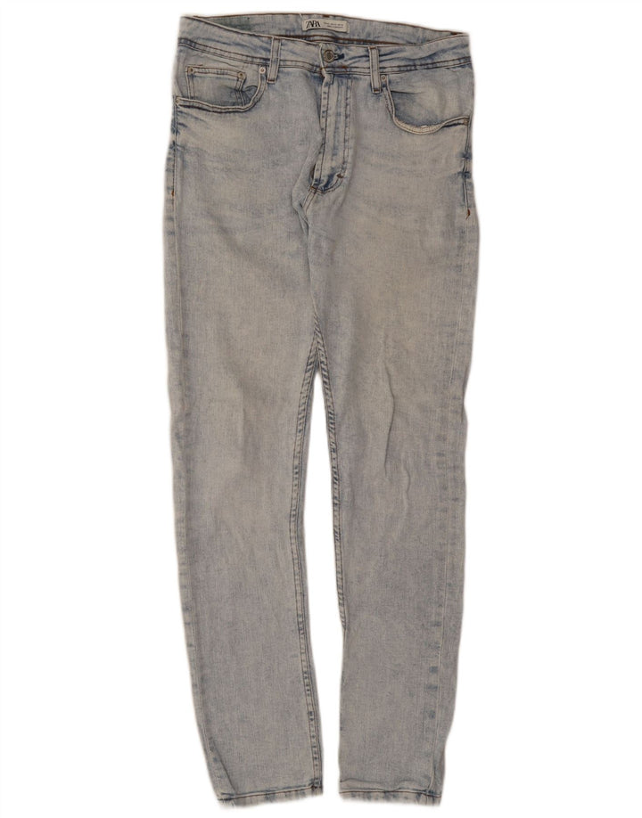 Blugi slim pentru bărbați Zara EU 42 Large W32 L29 Albastru