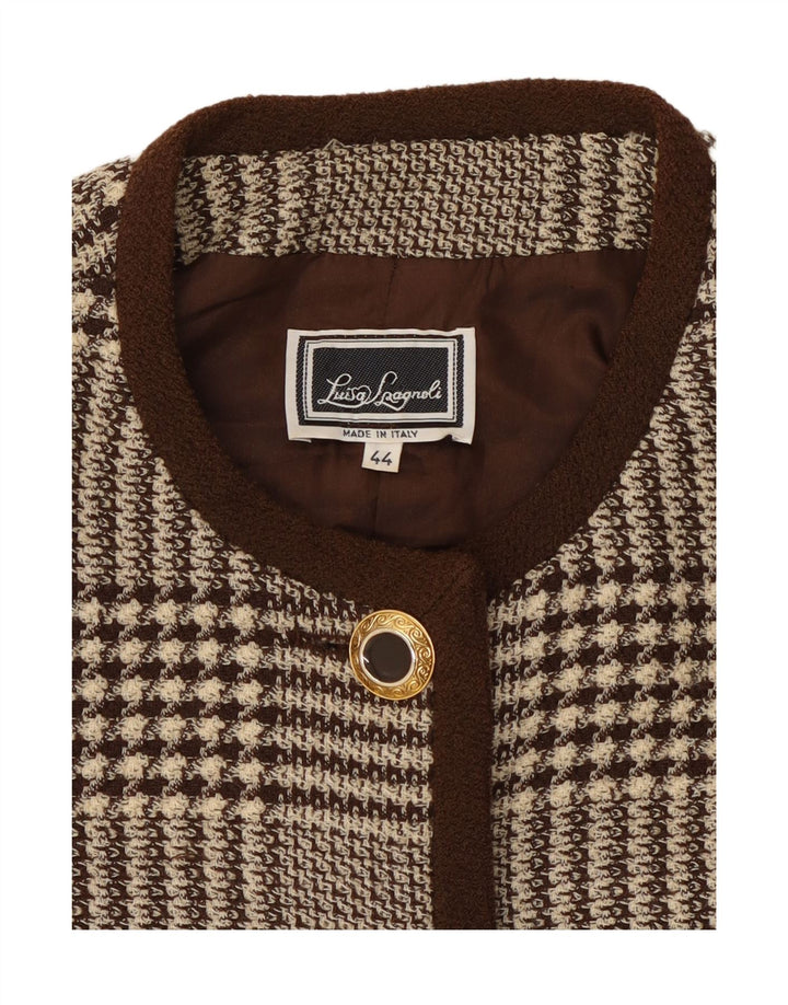 LUISA SPAGNOLI Jachetă Blazer Femei IT 44 Medium Brown Houndstooth