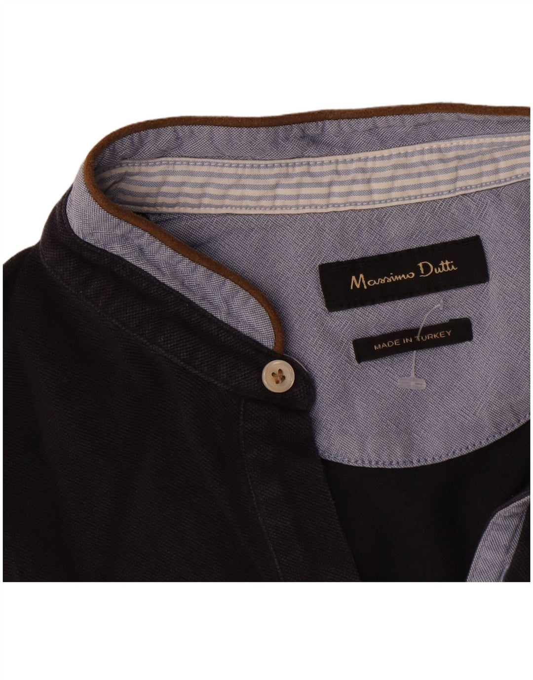 Cămașă polo Massimo Dutti pentru bărbați, bumbac color block, albastru bleumarin mediu
