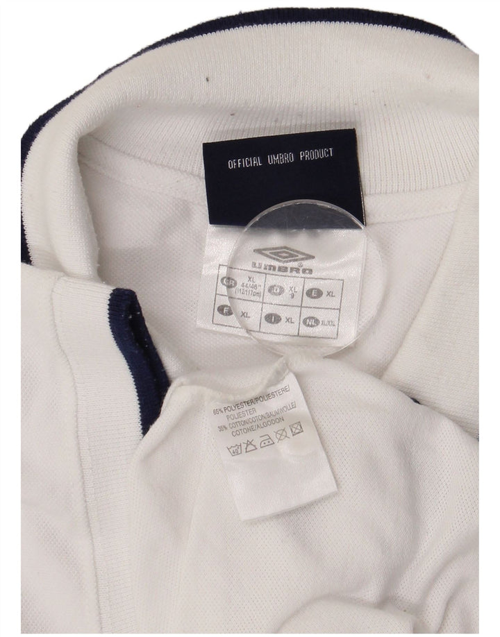 Tricou polo pentru bărbați Umbro XL, alb, poliester