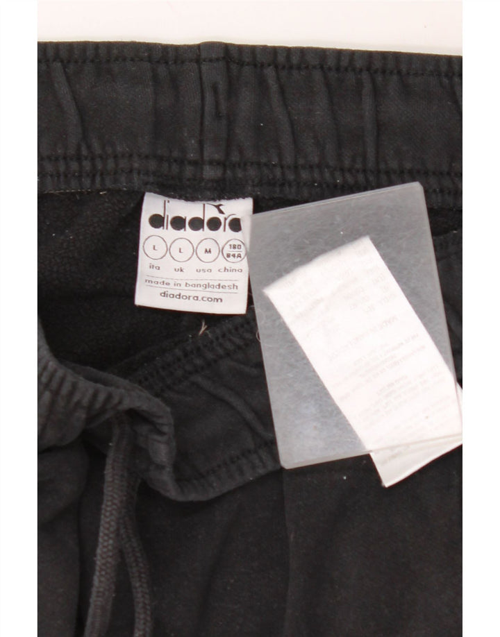 DIADORA Pantaloni de trening pentru bărbați Joggeri mari, negru, color block, bumbac