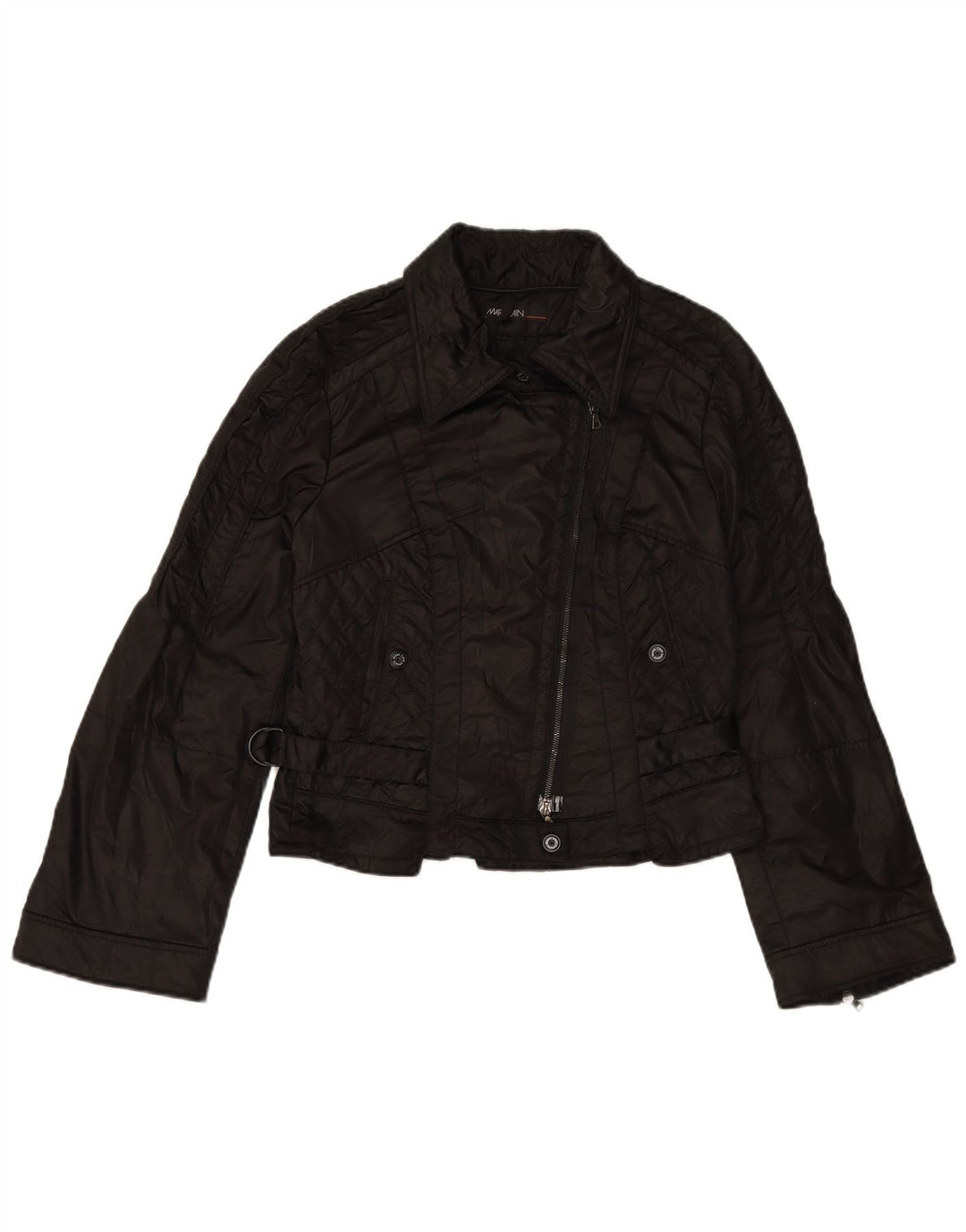 MARC CAIN Jachetă motociclist matlasată pentru femei UK 12 Medium Black