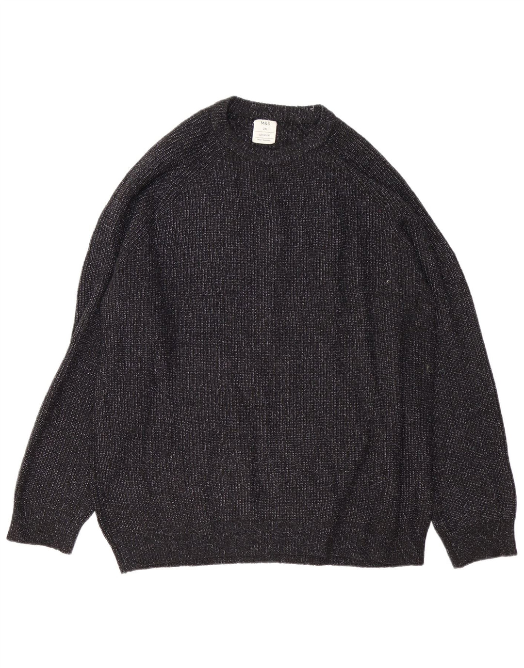 Pulover pentru bărbați Marks & Spencer, cu gâtul turn, 2XL, poliamidă neagră cu pete