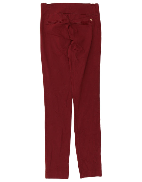 Guess Pantaloni skinny casual pentru femei Mici W24 L29 Burgundy Rayon