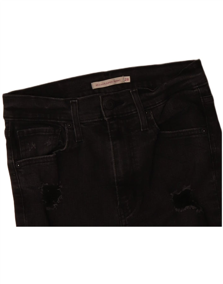 Blugi super skinny pentru femei Mile High Distressed L28 L26 bumbac negru