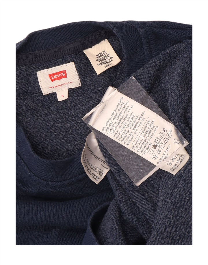 Hanorac grafic pentru bărbați LEVI'S Pulover mic din bumbac bleumarin