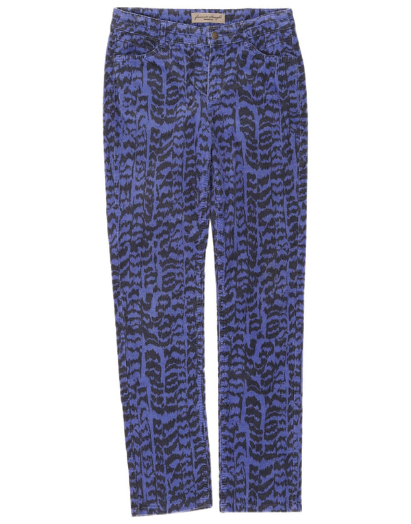 Yessica Pantaloni din velur pentru femei UK 12 Medium W28 L31 Blue Animal Print