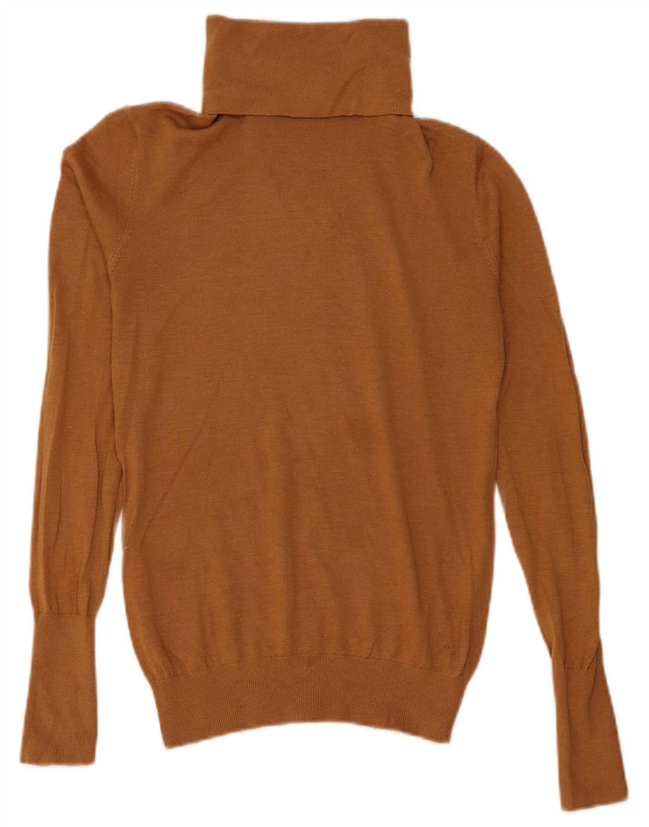 Pulover pentru femei cu gât rulat Zara UK 12 Maro Mediu Modal
