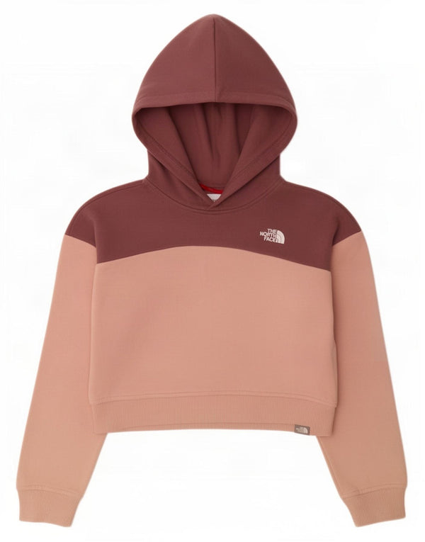 Jumper The North Face pentru fete Crop Hoodie 9-10 ani Roz mediu colorblock