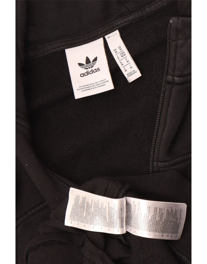 Pulover Adidas pentru bărbați, cu fermoar, bumbac mediu negru